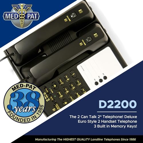 Teléfono Med-Pat D2200-2 con dos auriculares miniatura 2