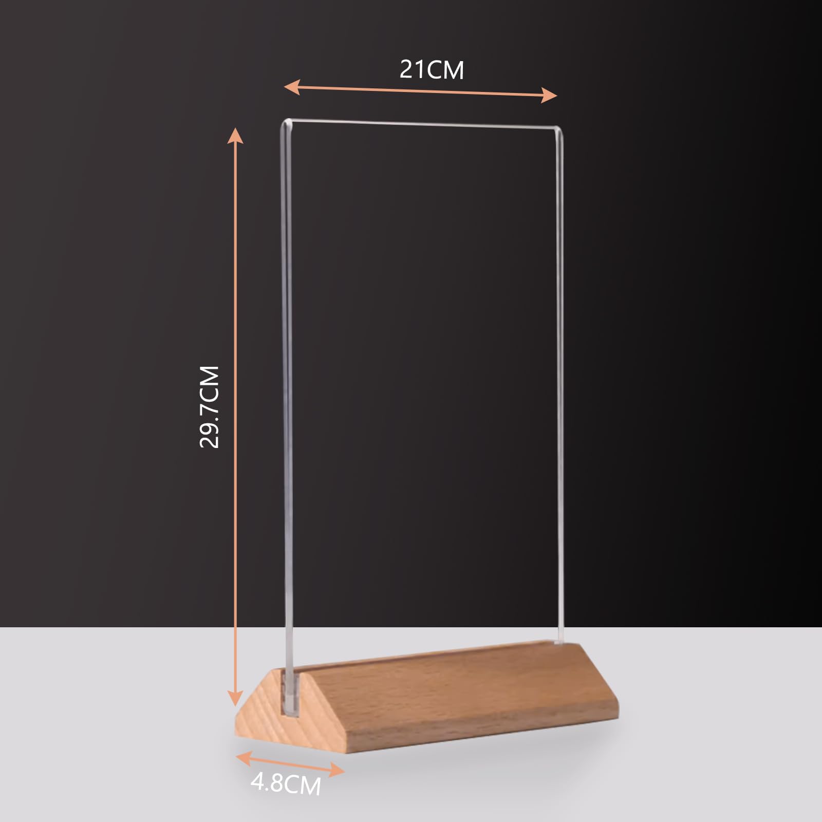 5x A4 Tischaufsteller Schwarz - Für Speisekarten, Flyer, Werbung (31cm)