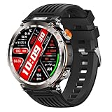 MEIION watchbutton Stone - Smartwatch Robuste Smartwatch für Männer mit Telefonfunktion, wasserdicht, 24h Gesundheitscheck, 110+ Sportmodi, kompatibel mit Android/iOS