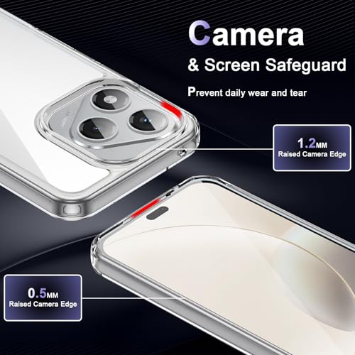 Image of Case for Honor 400 Lite 5G, Military Grade Drop Protection Clear Phone Case, Yellowing Resistant, Anti-Scratch Hard PC Back, Shockproof Hard Ultra-Thin Protective Cover, Transparent