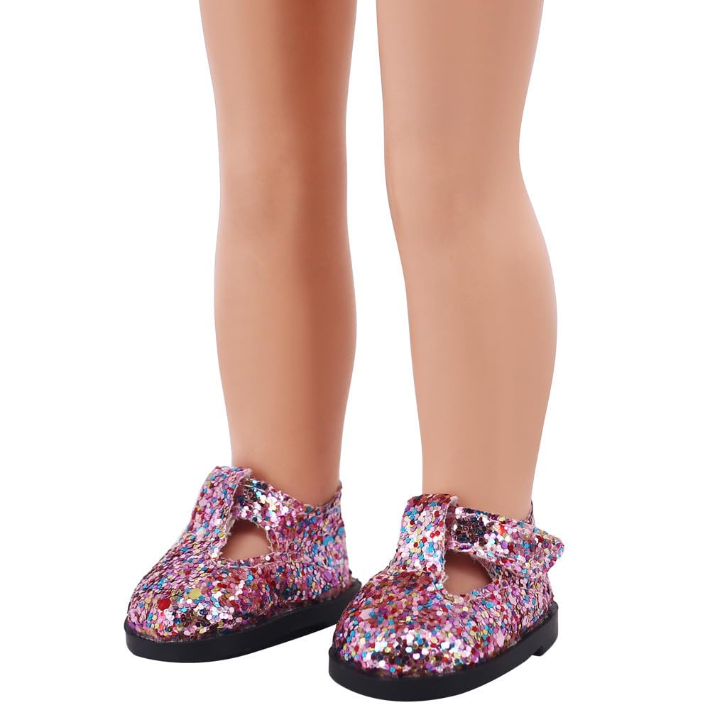 35 cm buty dla lalek z cekinami amerykańskie buty dla lalek akcesoria kostiumowe 5 cm (#B)