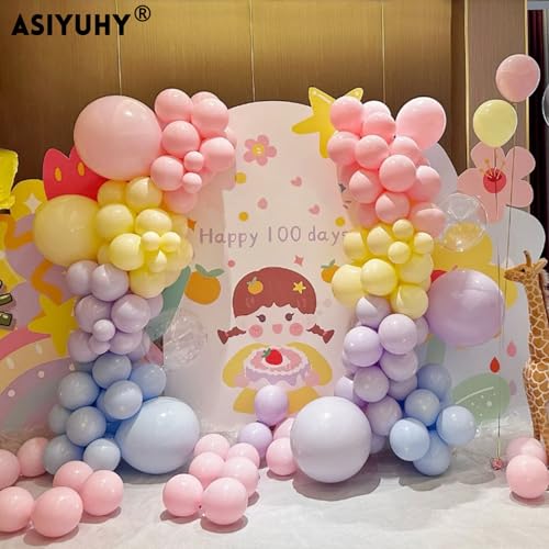 Image of Pastel Balloons 100 Pack 12 inch Pastel Colors Latex Party Balloons for Birthday Rainbow Party Baby Shower Wedding Decorations