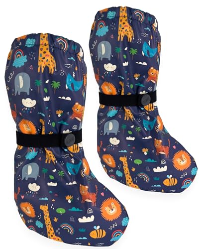 HECKBO Botas de lluvia para bebés sin forro polar - Jungla - 3 a 18 meses - cubrezapatos para bebés que gatean