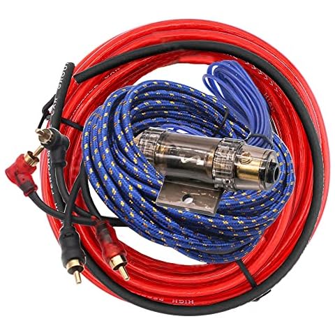 MOCNT Pure Copper OFC Car Amplifier Wiring Kit Car Audio Amplifier Installation Kit 10Gauge GA AWG 1500W Subwoofer Amplifier Wire RCA Power Cable Speaker Wire AGU Fuse Cover