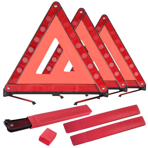 ATPEAM Warning Triangle Kit 3 Pack for Roadside Safety