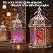Retisee 2 Pcs 6.7 Inch Moroccan Lantern Decorative Hanging Indoor & Outdoor, Vintage Metal Candle Lantern Holder, Mini Candle Holder, for Table, Patio, Porch, Shelf, Ramadan Eid Ul Fitr Home Decor