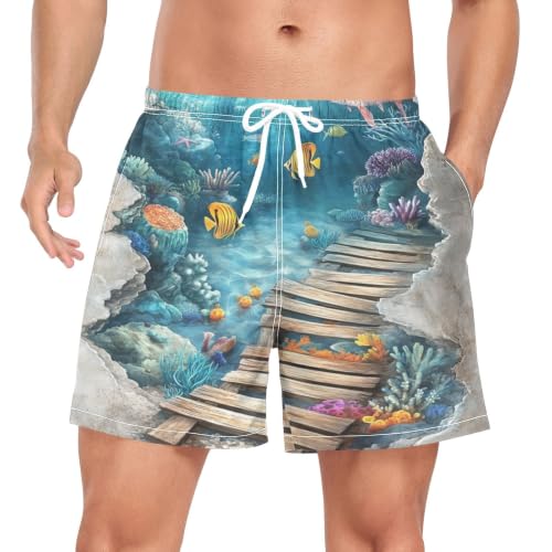 Bañador de secado rápido para hombre pantalones cortos de gimnasio con pintura 3D