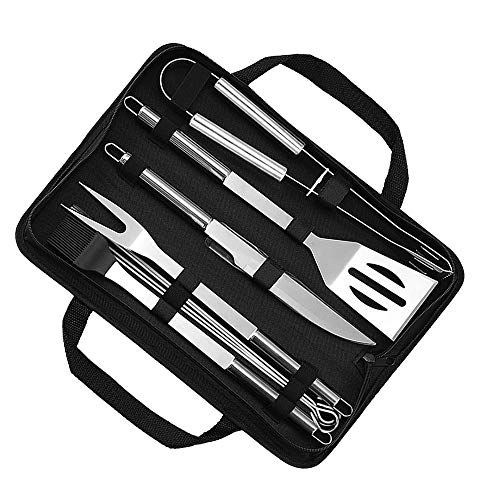 Outil de Barbecue, Ensemble d'Outils De Barbecue, 9 Pièces Lot d'Ustensiles pour Barbecue, Kit Ustensiles Barbecue en Acier Inoxydable Barbecue Accessoire pour Jardin Extérieur