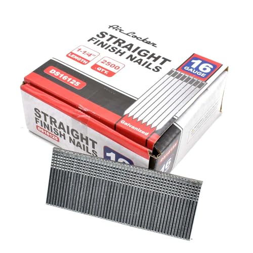 Air Locker DS16125 16 Gauge Straight Finish Nails - 1-1/4 Inch (2500 / Pack)