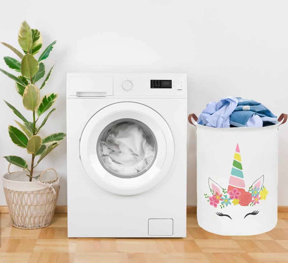 Image of Essme Kids Laundry Basket,Unicorn Hamper Collapsible Waterproof Storage Bin for Girls,Gift Baskets(Cute Unicorn)