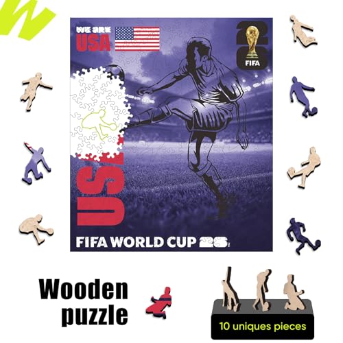 Image of FIFA 2026 Trophy Series - Wooden Puzzle for Adult, 5MM Thick, Creative Collectible Gift for Fans, Officially Licensed Product (WA USA-200, 200Pcs)