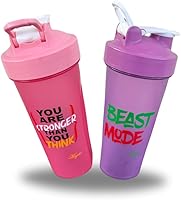 Vista 12 de Magiko - Botellas mezcladoras para proteínas, botella de agua portátil de 28 onzas, a prueba de fugas, para antes del entrenamiento, sin BPA, Rosa