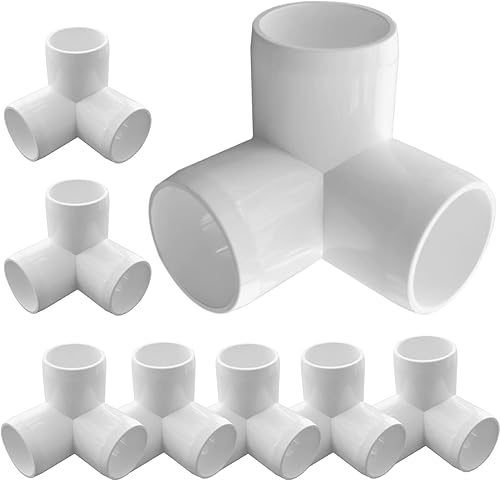 Miniatura 8 de Paquete de 8 accesorios de PVC de 4 vías, codo de grado de muebles de 1 pulgada para construir muebles de PVC resistentes, SCH 40 4 vías de salida