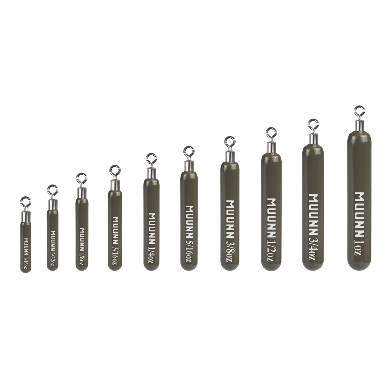 10 Pack Tungsten Free Rig Skinny Drop Shot Weights,Raindrop Free Rig Fishing Sinkers kit for Drop Shot Rig