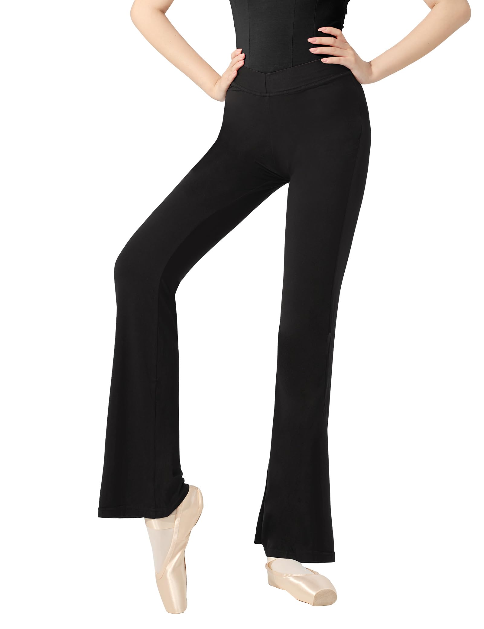 Women Casual Workout Athletic Pants Modal Black Dance Pants for Ballet,Yoga, Jazz,Modern
