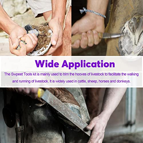 Swpeet 8Pcs Professional Farrier Tools Value Kit with Roll Pack, Horses Hoof Trimmers Shears Tools, Hoof Cutter, Farrier… - Image 8