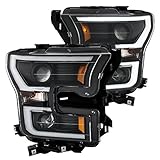 Anzo USA 111347 Plank Style Projector Headlight Set -Black