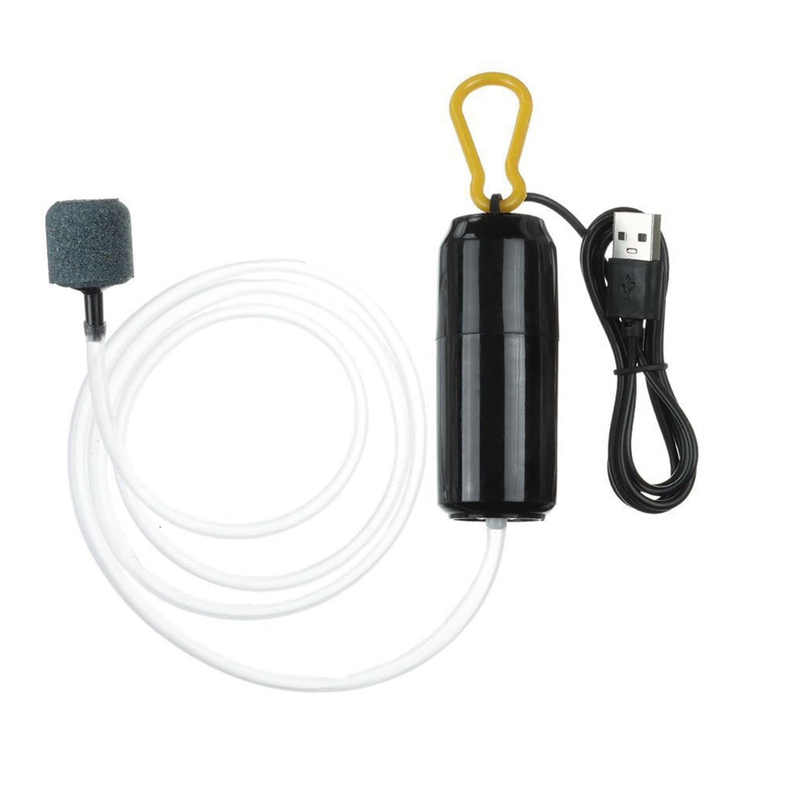 Pompa d'aria for ossigeno dell'acquario Mute USB Ossigenatore Compressore d'aria portatile Aeratore for acquario Silenzioso Accessori for acquari 4 colori(Color:Black)