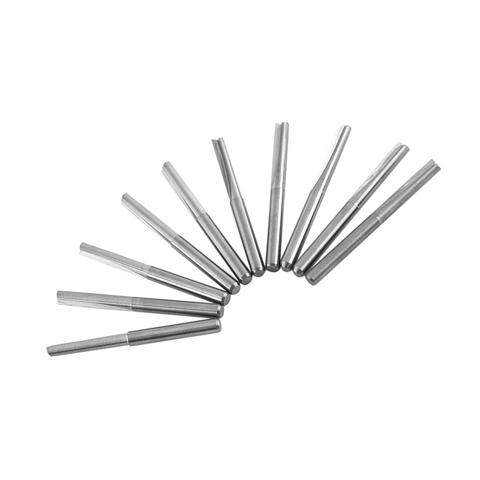 3,175 mm/1/8" frez czołowy CNC podwójne proste rowki narzędzia tnące zestaw 10 szt.