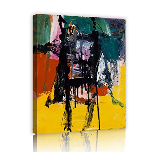 Toile fond jaune Franz Kline pour illuminer l'ambiance d'une chambre moderne