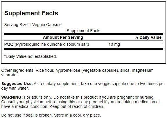 Miniatura 2 de Swanson Pqq Pyrroloquinoline Quinone 10 miligramos 30 cápsulas vegetales