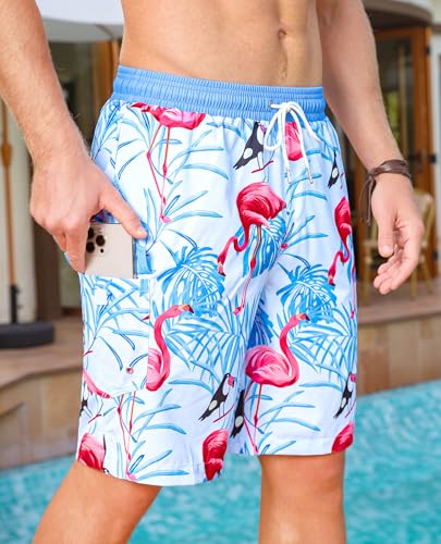 Mens Compression Swim Trunks: 9 inch 2 in 1 Quick Dry Liner Stretchy Comfort Soft Drawstring Pockets Beach Pool4