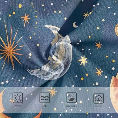 Colorful Stars Moons Planets Blue Toddler Girl Undies, Kids Underwear, 2T–8 Years3
