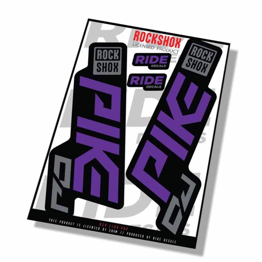 Rockshox Pike DJ 2021 Fork Decals - Purple - Licensed by Rockshox Gloss