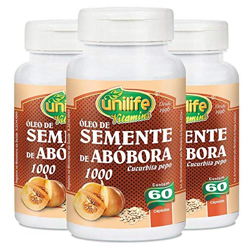 Óleo de Semente de Abóbora 1200mg - 3 un de 60 cápsulas - Unilife