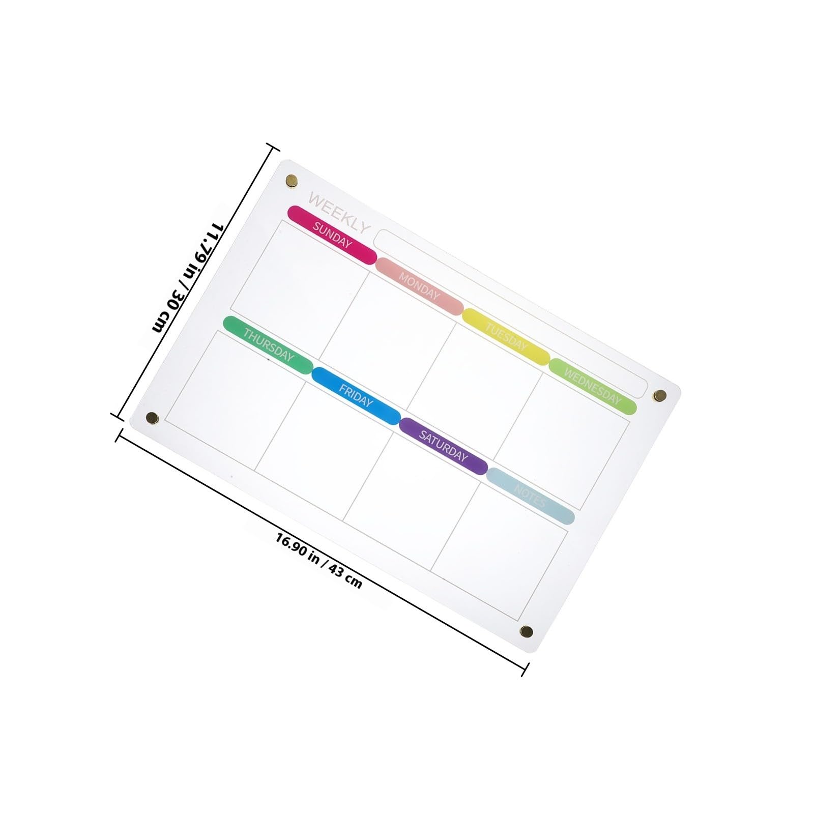 Magnetische Wochenplanertafel aus Acryl, Abwischbar für Planung