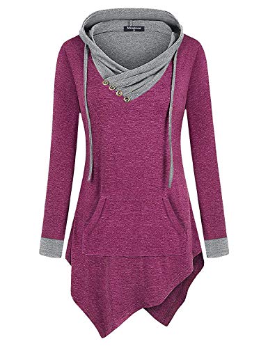 image for Miagooo Tunic Shirts for Women, Ladies Tops Chic Long Sleeve V Neck Le