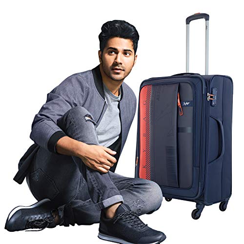 Image of Skybags Polyester Softsided Check-in Luggage 70.5 Cm Polyester Soft 4 Spinner Suitcase (Navy Blue, Stairw71Nbl)