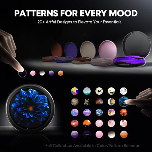 Image of Serfeymi Small Pill Case for Purse, Unique Artistic Patterns Travel Pill Box with 3 Compartments, Portable Mini Pill Organizer for Pocket, Decorative Pill Container for Purse - Black(Mandala)