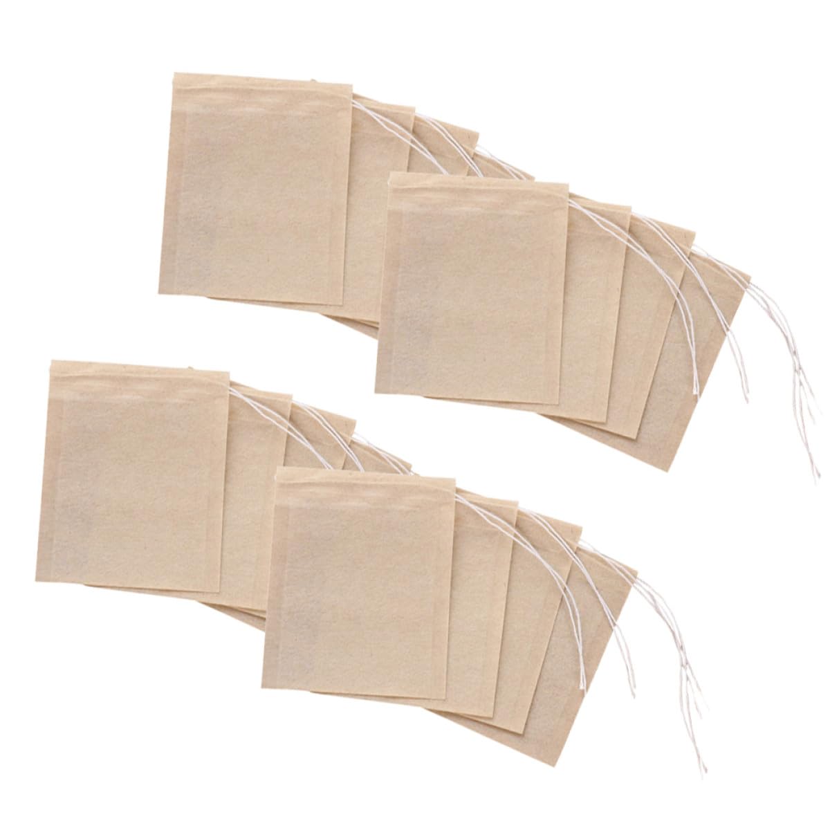 SHINEOFI 200pcs Disposable Drawstring Paper Tea Filter Bags 7x9cm Natural Color Unbleached Filter for Loose Leaf Tea and Coffee Brewing