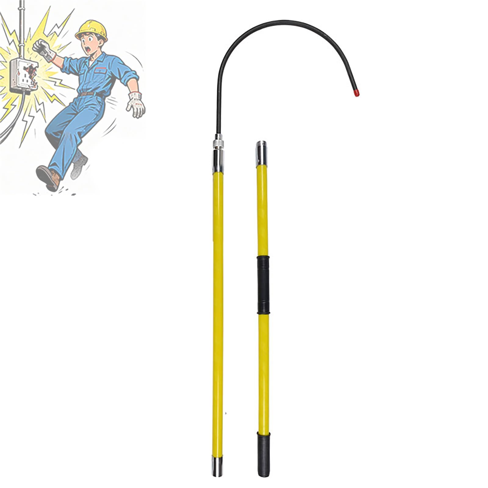 Gancio di Soccorso Professionale Isolato Asta Isolante in Resina epossidica Gancio Staccabile da 45 cm Strumento di Sicurezza Contro Le folgorazioni per riparazioni di Veicoli elettrici incendi elett