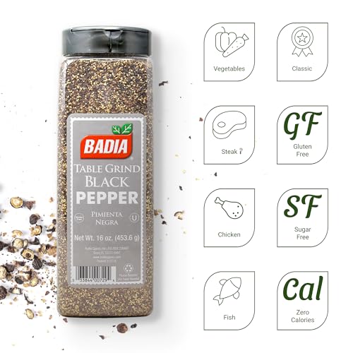 Badia Black Pepper Table Grind, 16 oz - Premium Seasoning for Cooking & Freshly Ground Flavor - Image 3