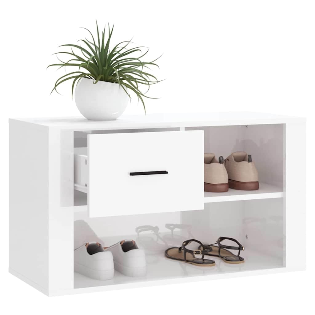 Szafka na buty biała lakierowana, 80 x 35 x 45 cm, drewno inżynieryjne, 2