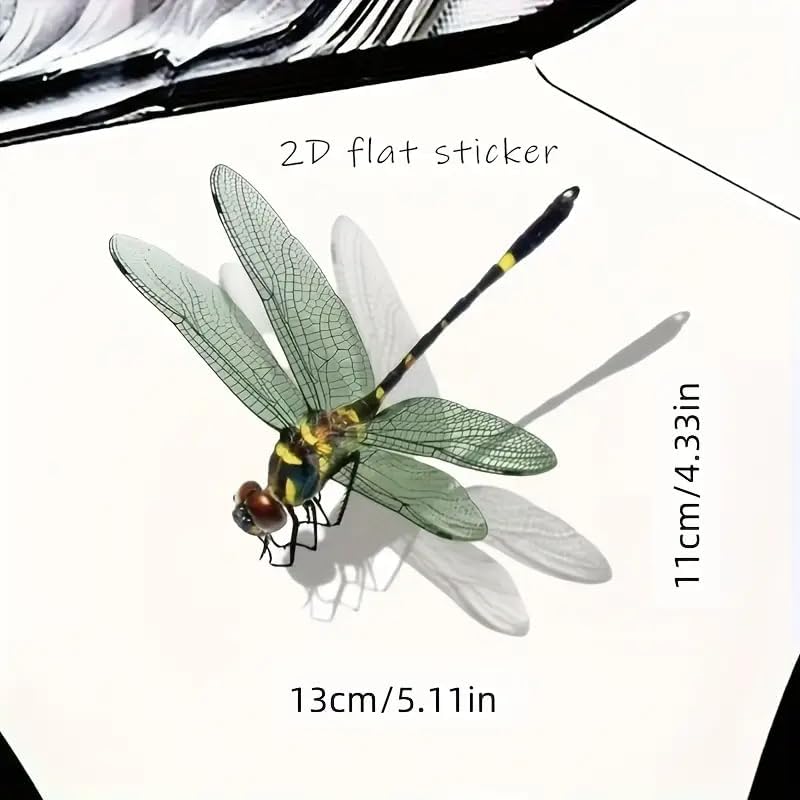 2D Flat Dragonfly PVC Vinyl Car Decals Stickers Waterproof Self-Adhesive Decals for Cars, Laptops, Trucks, Motorcycles Wall Window Luggage Scratch Cover Door Decor Sticker - Image 2