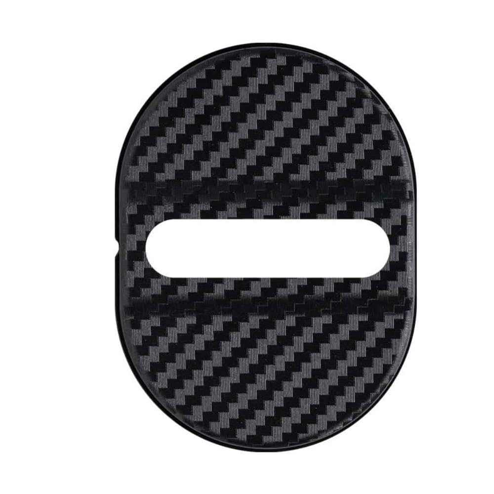 ASBHFC Car Door Lock Striker Covers for Range Rover Sport (L320 L494 L461 2005-2025 2026), Carbon Fiber Style Protector Caps, Prevents Rust, Automotive Interior Accessory,Black-4pcs