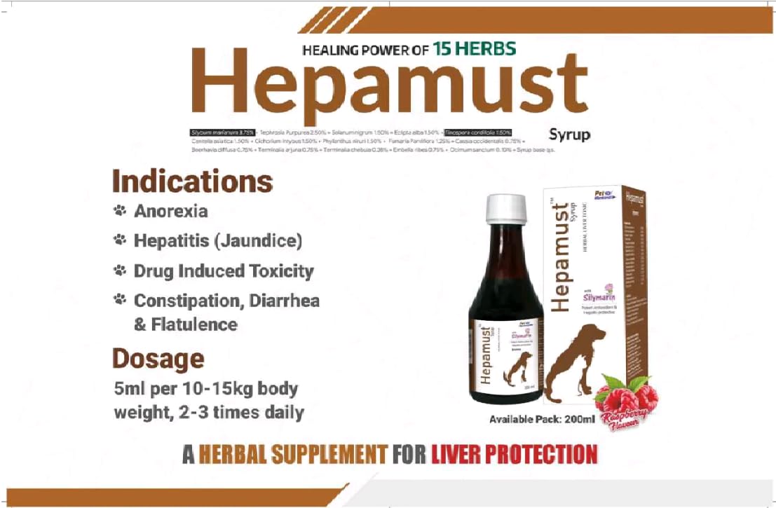 ROTZ Hepamust Syrup Herbal Liver Tonic (Silymarin Potent Antioxidant & Hepato-Protective) Helps in Anorexia & debility, for Cats & Dogs (200 ml) — Amazon image 2