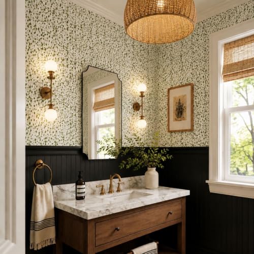 Image of TEHOME 20x30'' Black Vanity Mirror for Bathroom, Matt Black Scalloped Framed Bathroom Vanity Mirror