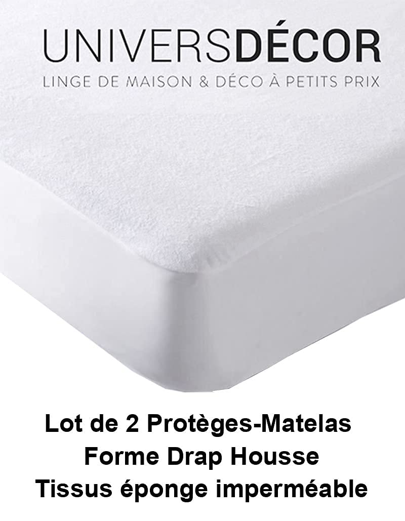 Set di 2 proteggi materasso impermeabile, assorbente e antiacaro, 90 x 190 cm