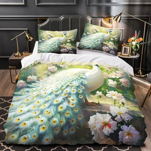 Parure de lit microfibre super douce avec scène florale 3D - 2