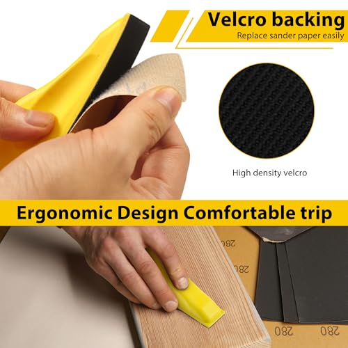 Micro Sander With 50Pcs Sandpaper, 3.5"x1.1"x1.8" Mini Tool for Wood Work - 80/120/180/240/400 Grit Papers for DIY Polishing Finishing - Image 4