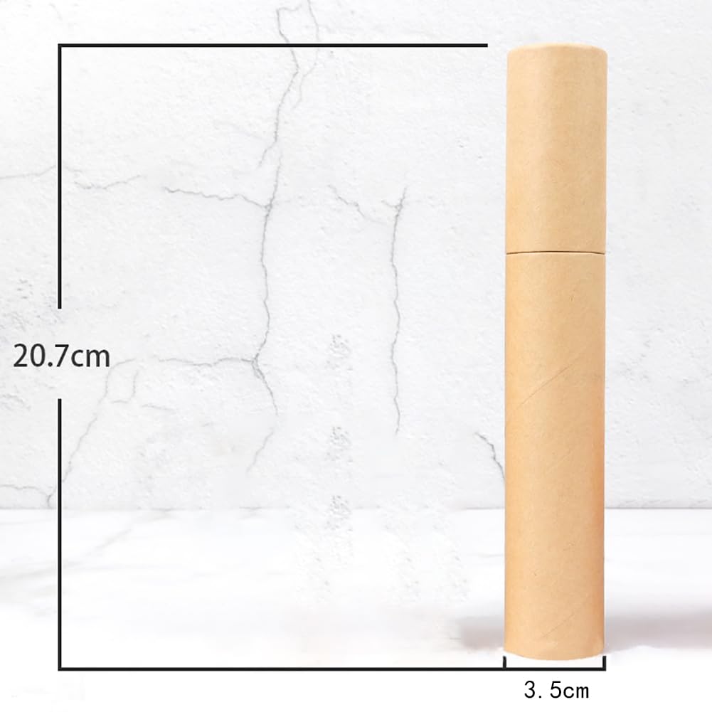 UUYYEO 5 Pcs Kraft Paperboard Tubes Cylinder Kraft Paper Packaging Boxes Round Paper Containers for Pencils Tea Caddy Coffee