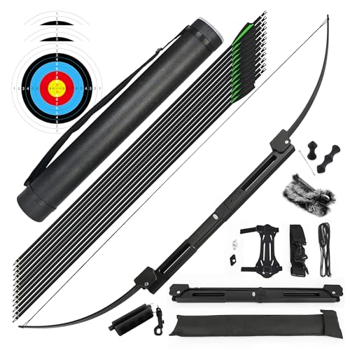 Arc de tir à l'arc pliable 25/35 LB ambidextre pour jeunes et adultes