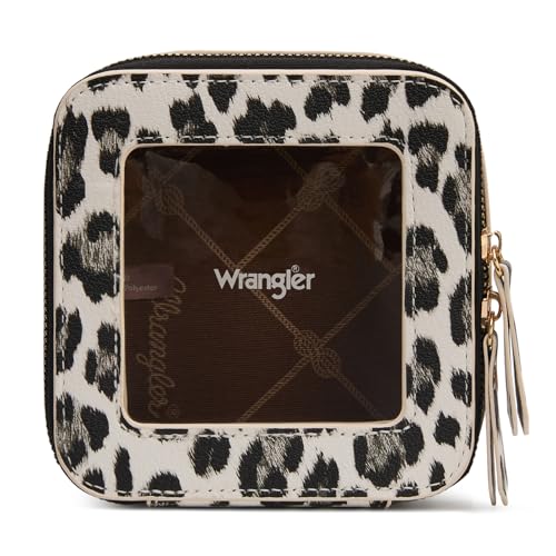 Montana West X Wrangler Clear Makeup Bag Travel Cosmetic Bag Portable Make Up Toiletry Organizer for Women Leopard