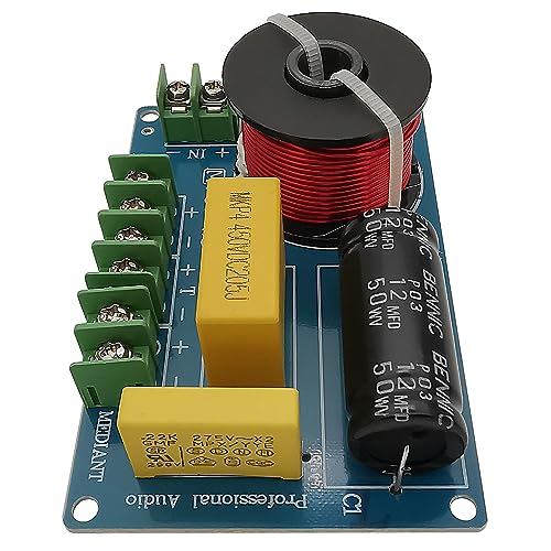 Image of HiQltyla 3 Way Speaker Crossover, PUV-W3 200W Passive Crossover for HiFi Home Audio 4 to 8 Ohm Bass Mediant Tweeter Bookshelf Speakers | Model PUV-W3, 4-8 Ohm Frequency Divider for Bass Midrange Tweeter Bookshelf Speakers