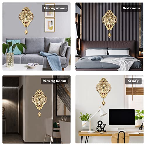 Aero Snail Pendulum Wall Clock Luxury Modern Golden Color Home Decor Quartz Battery Operated Non-Ticking Silent Wall Hanging Timepiece