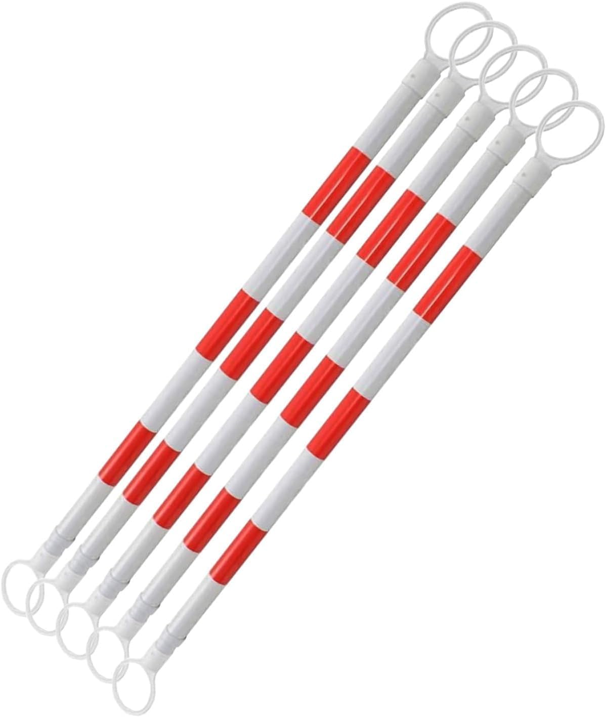 IUokLU Telescopic Traffic Cone Connecting Poles - Retractable Barricade Poles with Reflective Film for Traffic Control - 5 Pack Traffic Safety Barriers